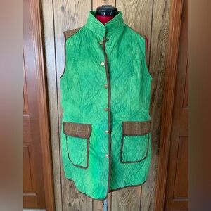 Tasha Polizzi Quilted Green Vest - L